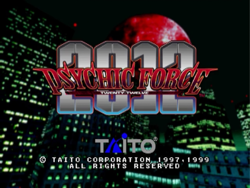 Psychic Force 2012 title screen for Sega Dreamcast